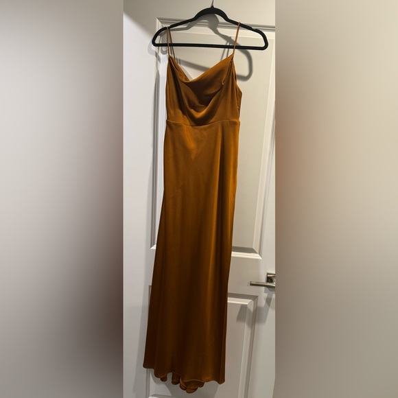 Fame and Partners Satin Copper Dress - Picture 1 of 3